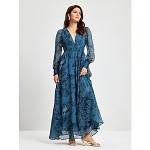 elegante maxi bruiloftsgastjurk van chiffon voor een bruiloftsgast