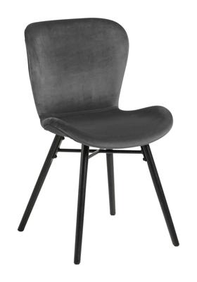 Sohome Eetkamerstoel 'Olle' Velvet, kleur Donkergrijs