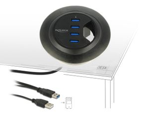 DeLOCK 62868 interface hub USB 3.2 Gen 1 (3.1 Gen 1) Type-A 5000 Mbit/s Zwart