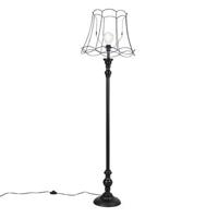 QAZQA Vloerlamp zwart met Granny Frame kap 45 cm - Classico - thumbnail