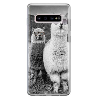 Samsung Galaxy S10 Plus siliconen telefoonhoesje - Llama hipster