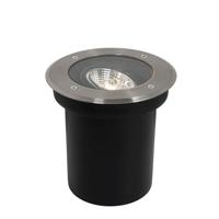 QAZQA - Moderne buiten grondspot Staal | Zilver AR70 verstelbaar IP65 - Delux | Buitenverlichting - Roestvrij staal (RVS) Rond - GU10 Geschikt voor LED - Max. 1 x 50 Watt