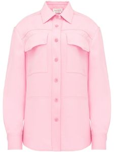 Alexander McQueen chemise en laine à poches poitrine - Rose