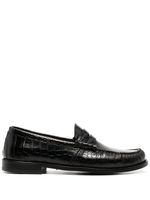 RHUDE mocassins en cuir à effet peau de crocodile - Noir