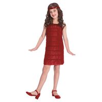 Flapper Jurk Meisje Rood - thumbnail