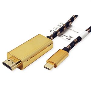 ROLINE 11.04.5847 USB grafische adapter 3840 x 2160 Pixels Zwart, Goud