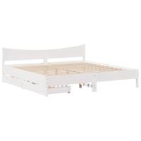 vidaXL Bedframe met lades massief grenenhout wit 200x200 cm, bed, bed ombouw, twijfelaar bed, bedbodem, slaapkamermeubel, 2 persoonsbed