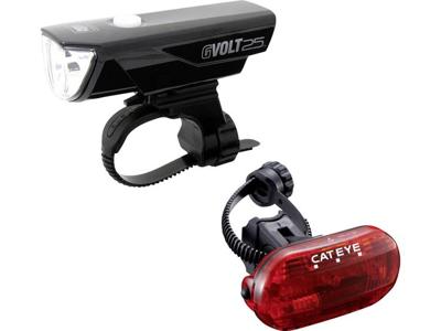 Cateye Fietsverlichtingsset GVOLT25/OMNI3G LED werkt op een accu, werkt op batterijen Zwart Cateye Fietsverlichtingsset GVOLT25/OMNI3G LED werkt op een accu, werkt op batterijen Zwart