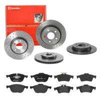 Remmenset, remschijf BREMBO, Remschijftype: Geperforeerd, Inbouwplaats: Achteras: , u.a. für Ford