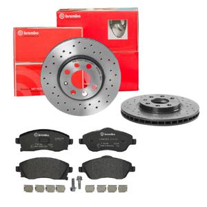 Remmenset, remschijf BREMBO, Remschijftype: Geperforeerd / Geventileerd, Inbouwplaats: Vooras, u.a. für Opel, Vauxhall