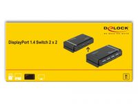 Delock 87750 DisplayPort 1.4 Switch 2 x 2 DisplayPort in naar 1 x 2 DisplayPort uit 8K - thumbnail