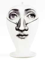 Fornasetti vase imprimé visage - Blanc