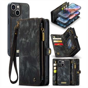 iPhone 15 Plus Caseme 2-in-1 Multifunctioneel Portemonnee Hoesje - Zwart