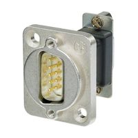 Neutrik NADB9MF DSUB9 male - female doorvoer zilver