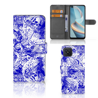 Telefoonhoesje met Naam OPPO Reno4 Z Angel Skull Blauw