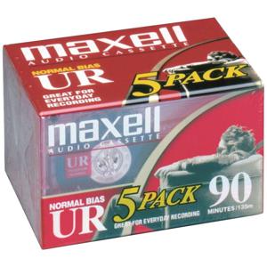 Maxell Normal Bias UR Cassettebandje 90 min. Set van 5 stuks