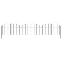 vidaXL Tuinhek met speren bovenkant (1-1,25)x5,1 m staal zwart