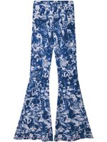 Stella McCartney jean évasé à imprimé Animal Forest - Bleu