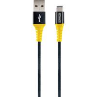 Schwaiger USB-kabel USB 2.0 USB-A stekker, USB-C stekker 1.20 m Zwart, Geel Scheurbestendig WKUC10 511 - thumbnail