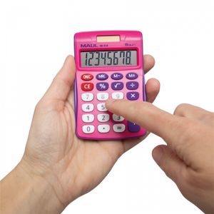 Maul MJ 450 Bureaurekenmachine Pink Aantal displayposities: 8 werkt op batterijen, werkt op zonne-energie (b x h) 113 mm x 72 mm