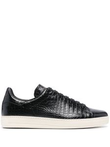 TOM FORD baskets en cuir à effet peau de crocodile - Noir