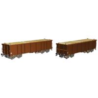 Piko H0 58235 H0 2-delige set open goederenwagons Eaos met houten lading DB-AG - thumbnail