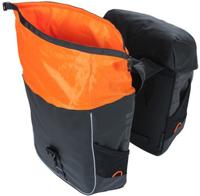 Basil Miles Tarpaulin Dubbele fietstas, waterdicht, 34L, zwart/oranje