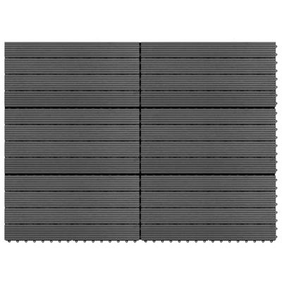 vidaXL Tegels 6 st 1m² 60x30 cm HKC grijs