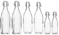 Cookinglife Beugelflessen Set - Transparant - 500 ml & 1 liter - 6 stuks - thumbnail