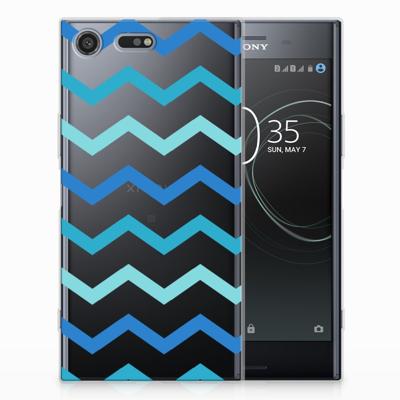 Sony Xperia XZ Premium TPU bumper Zigzag Blauw
