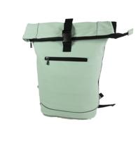 Roltop rugzak Leek 17 inch mat rubber PU mint green