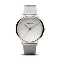 Bering 13436-001 Classic 36mm Polished Silver Mesh