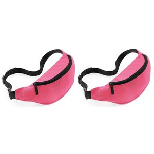 2x Heuptasjes/buideltasjes midden roze 38 cm