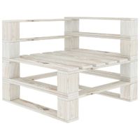 Tuinhoekbank pallet hout wit