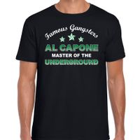 Famous gangsters Al Capone tekst t-shirt zwart heren - thumbnail