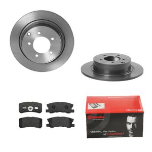 Remmenset, remschijf BREMBO, Remschijftype: Massief, Inbouwplaats: Achteras, u.a. für Mitsubishi, Dodge, Chrysler, Jeep, Peugeot, Citroën, Lancia