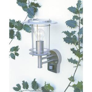 Brilliant York 44797/82 Buitenlamp met bewegingsmelder (wand) Spaarlamp, LED E27 60 W RVS