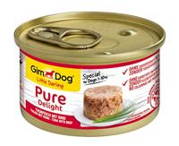 GimDog Pure Delight tonijn en rund - Eiwitrijke hondensnack, met malse vis in heerlijke gelei - 12 blikken (12 x 85 g)