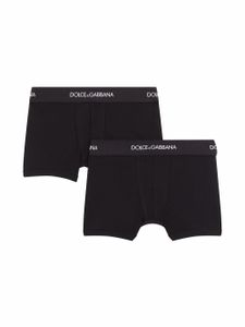 Dolce & Gabbana Kids lot de 2 boxers à bande logo - Noir