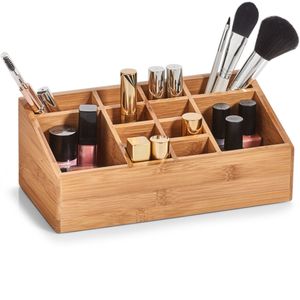 Make-up organizer 12-vaks bamboe hout 25 x 12 cm