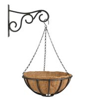 Hanging basket 35 cm met metalen muurhaak en kokos inlegvel