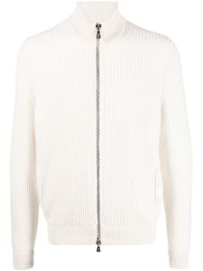 Fedeli cardigan en cachemire à design nervuré - Blanc