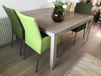 Set van 4 leren eetkamerstoelen - groen leer - Echt leer, Modern, ontdek de vele Leersoorten en Kleuren bij ShopX