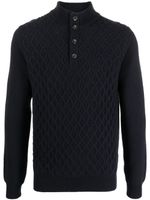 Corneliani pull en maille torsadée à manches longues - Bleu