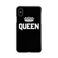 Queen zwart: iPhone X Volledig Geprint Hoesje - thumbnail