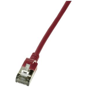 LogiLink CQ9024S RJ45 Netwerkkabel, patchkabel CAT 6A U/FTP 0.50 m Rood Extreem dun, Vlambestendig, Flexibel, Folie afscherming, Halogeenvrij, Snagless,