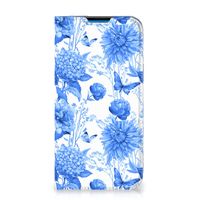 Smart Cover voor iPhone 14 Pro Max Flowers Blue - thumbnail