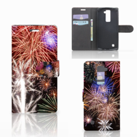 LG K10 2015 Wallet Case met Pasjes Vuurwerk