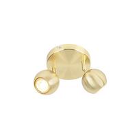 QAZQA - Modern Retro ronde spot messing met plafondplaat 2-lichts - Gissi | Woonkamer | Slaapkamer | Keuken - Metaal Rond - GU10 Geschikt voor LED - Max. 2 x 35 Watt