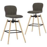 vidaXL Barstoelen draaibaar 2 st stof taupe